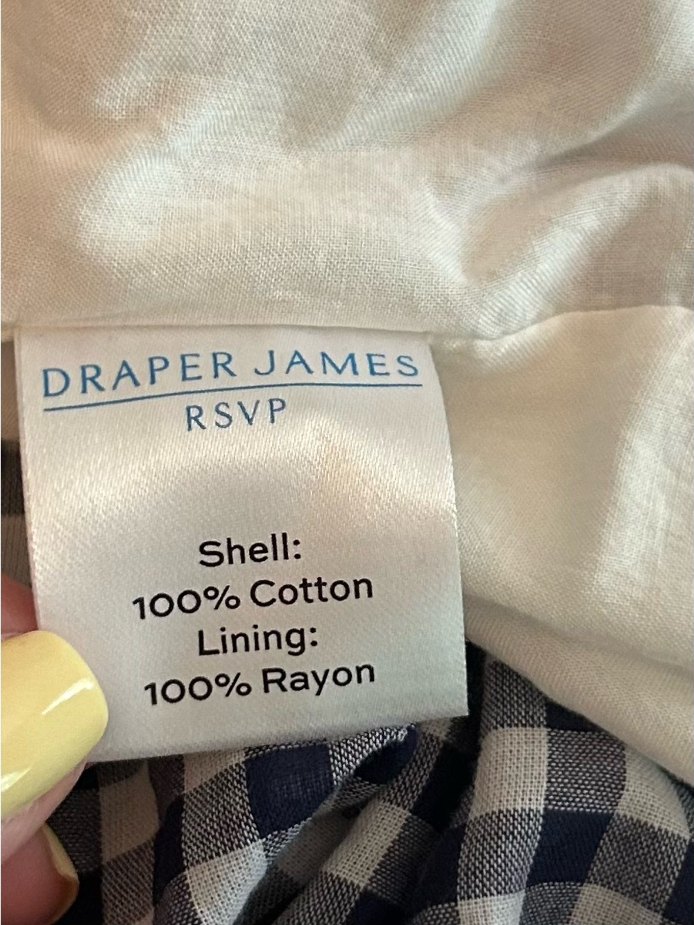 Draper James Navy White Gingham Check Maxi Dress sundress cotton summer SZ M - Picture 9 of 9